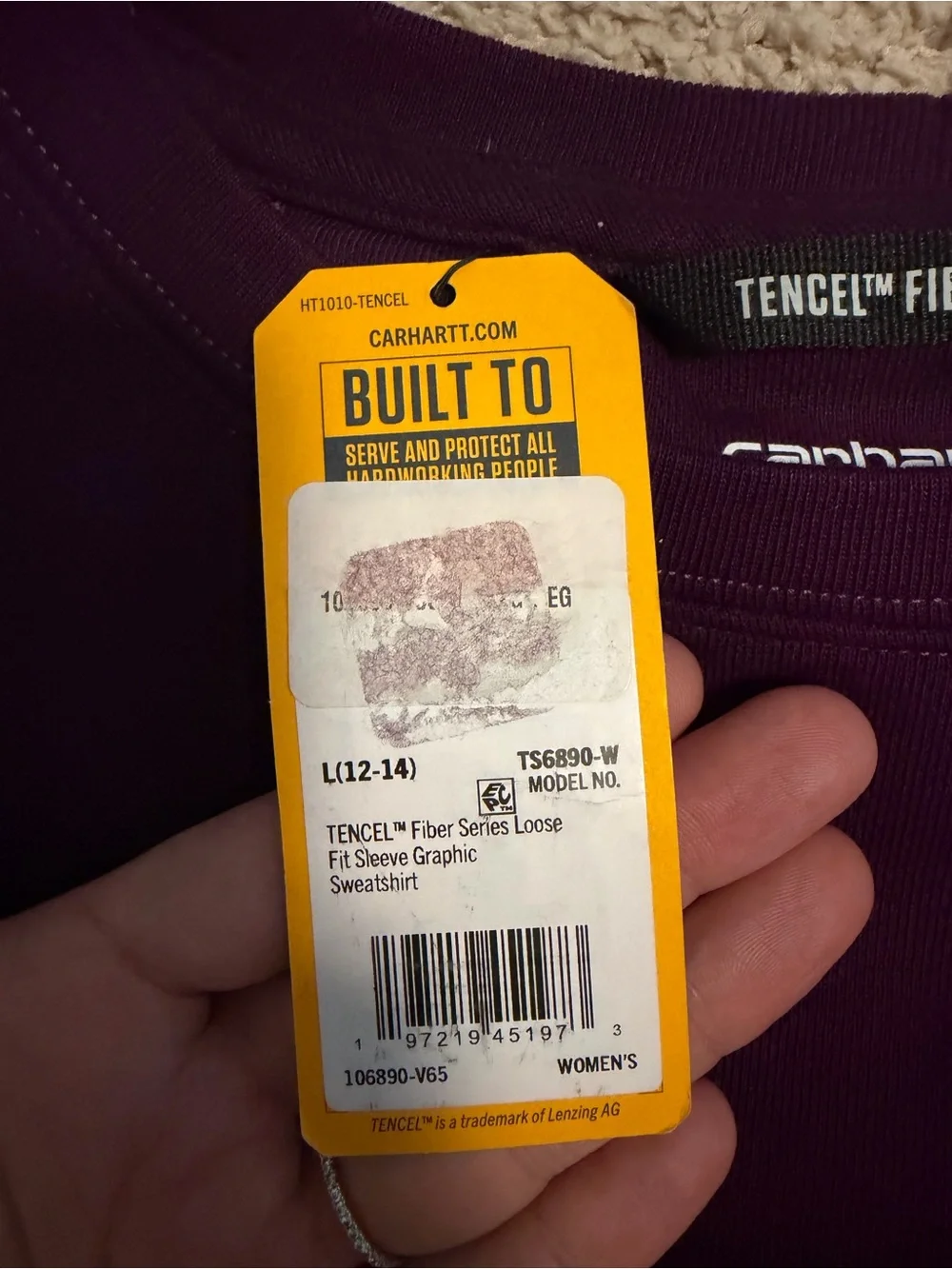 Carhartt NWT Tencel Fiber Series Loose Fit Sleeve Graphic Sweatshirt L